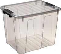 plast team Aufbewahrungsbox HOME BOX 40 Liter grau-transparent
