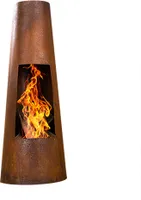 Feuerofen, Gartenkamin, Metall, rostfarben, H 100 cm