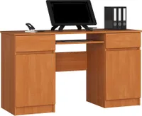 PC-Schreibtisch AKORD A5 Erle mit 2 Schubladen und 5 Ablagen B135 x H77 x T50 cm