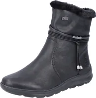 Rieker Damen Stiefelette Reißverschluss warm gefüttert Kordel Z0070, Größe:40 EU, Farbe:Schwarz