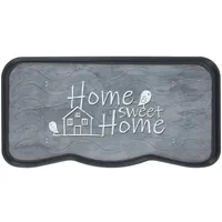 e-floor Schuhmatte 38x75 cm Sweet Home - 100% recycelt, Wasserdichte, pflegeleicht, Kunststoffmatte schützt Böden vor Schmutz & Wasser