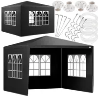 KANWOD Pavillon 3x3 m TORM, Partyzelt Wasserdicht von 9m² mit 4 Seitenwänden und 3 Fenstern