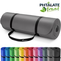 TRESKO Yogamatte 190x100x1,5cm Fitnessmatte Gymnastikmatte Pilates Grau