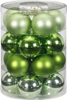 Weihnachtskugeln Glas 6cm, 20 Stück, Farbe:Sparkling Nature - grün hellgrün