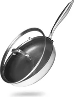 REISHUNGER Edelstahlpfanne beschichtet mit Deckel (⌀ 28 cm) - ofenfest bis 220 Grad - Perfekt für schonendes Braten auf allen Herdarten
