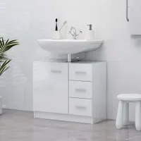vidaXL Umývadlová skrinka s vysokým leskom biela 63x30x54 cm Drevotrieska