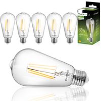 LUMILED 6x ST64 E27 LED Vintage Lampe 8W Entspricht 60W 880 Lm Glas Leuchtmittel Edison 4000K Neutralweiß Birne Retro 360° Glühbirnen Filament