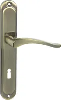 DOMINO Türgriff 72 Drückergarnitur BB-Buntbart Set | Langschildgarnitur | Türklinke für Zimmertür, Bürotür, Kellertür & Innentür | L-Form | Türbeschläge aus Aluminiuml | Bronze Türdrückergarnitur | BALLEN M3