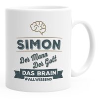 personalisierte Kaffeetasse Tasse Geschenk für Klugscheißer und Brains Namenstasse personalisierte Geschenke SpecialMe® weiß Keramik-Tasse