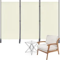 ACXIN Paravent Raumteiler 3 Teilig 275x180cm Stoff Raumteiler Trennwand Klappbar Stellwand Raumtrenner Sichtschutz Sichtschutzwand für Innen und Außenbereich (Beige)