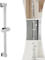 Brausehalter Verstellbarer Handbrausehalter Shower Slide Bar für Handbrausen (Silber)