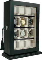 Rothenschild Uhrenvitrine  RS-1100-12BL für 12 Uhren schwarz