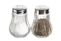 APS Salz- & Pfefferstreuer im Set aus Glas mit Edelstahldeckel +Deckelmarkierung ØxH: 5 x 6,5 cm