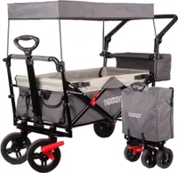 Bollerwagen Faltbar Handwagen Klappbar Gartenwagen mit Dach Transportwagen Gurte