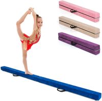 COSTWAY 210 cm kladina, skladacia gymnastická kladina, kladina s nosnosťou do 70 kg, prenosná kladina s držadlami na prenášanie, gymnastická kladina na domácu gymnastiku (modrá)