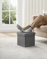 SONGMICS 30 cm lavice s úložným prostorem, skládací sedací komoda, úložný box, podnožka, tmavě šedá