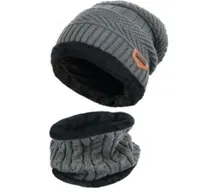 Wintermütze, Strickmütze, Warme Beanie, Winter Mütze und Schal mit Fleecefutter für Damen und Herren