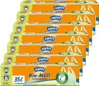SwirlMüll Folien-Beutel 35l mit Tragegriff 6stk./Rolle (7er Pack)