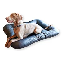 4L Textil ELLA Hundebett Leder Optik Hundekissen Kunstleder dunkelgrau Hundematte Kunstleder Hundebett grosse Hunde Kunstleder Liegekissen 90x70 cm