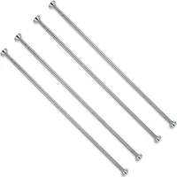 4 x 100 cm Duschvorhangstange ohne Bohren verstellbar von 105cm bis 170cm, ausziehbare Teleskopstange für Dusche & Badewanne, Vorhangstange aus Edelstahl zum Einklemmen, Garderobenstange in Silber