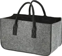 Filztasche Grau Kaminholztasche Henkeltasche  Tragetasche Filz