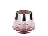 Fink Teelichthalter Jona rosa Glas Höhe 9 cm