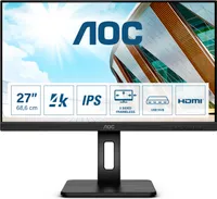 AOC P2 U27P2, 68,6 cm (27"), 3840 x 2160 pikseli, 4K Ultra HD, LED, 4 ms, czarny