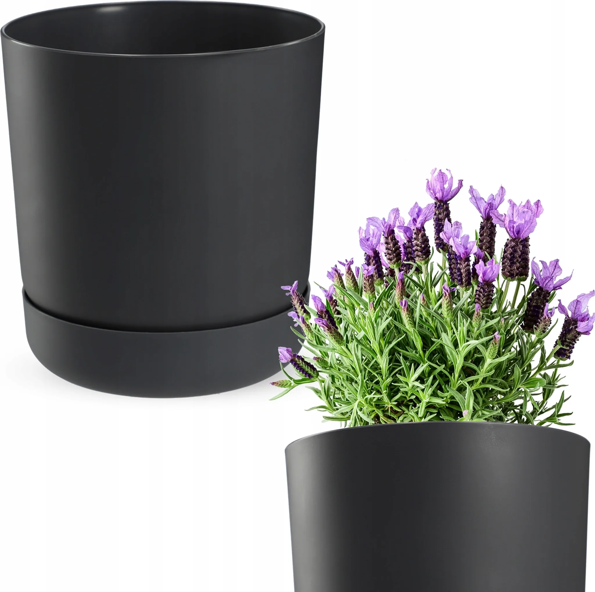 Formplastic Portavaso rotondo ondulato sottile, effetto 3D, colore: bianco, altezza: 12 cm, diametro: 15 cm