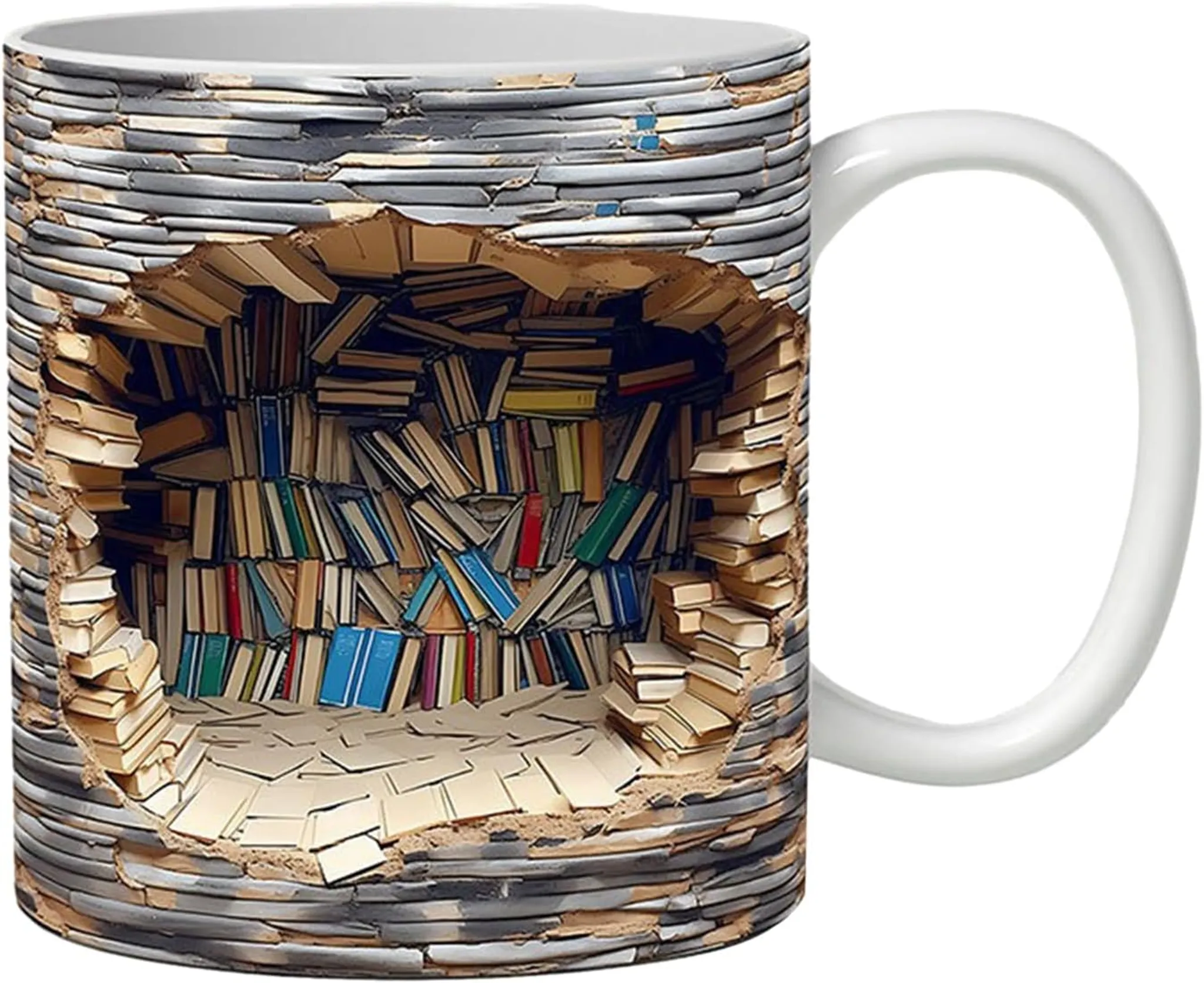 Becher Kaffeetasse,3D Bücherregal