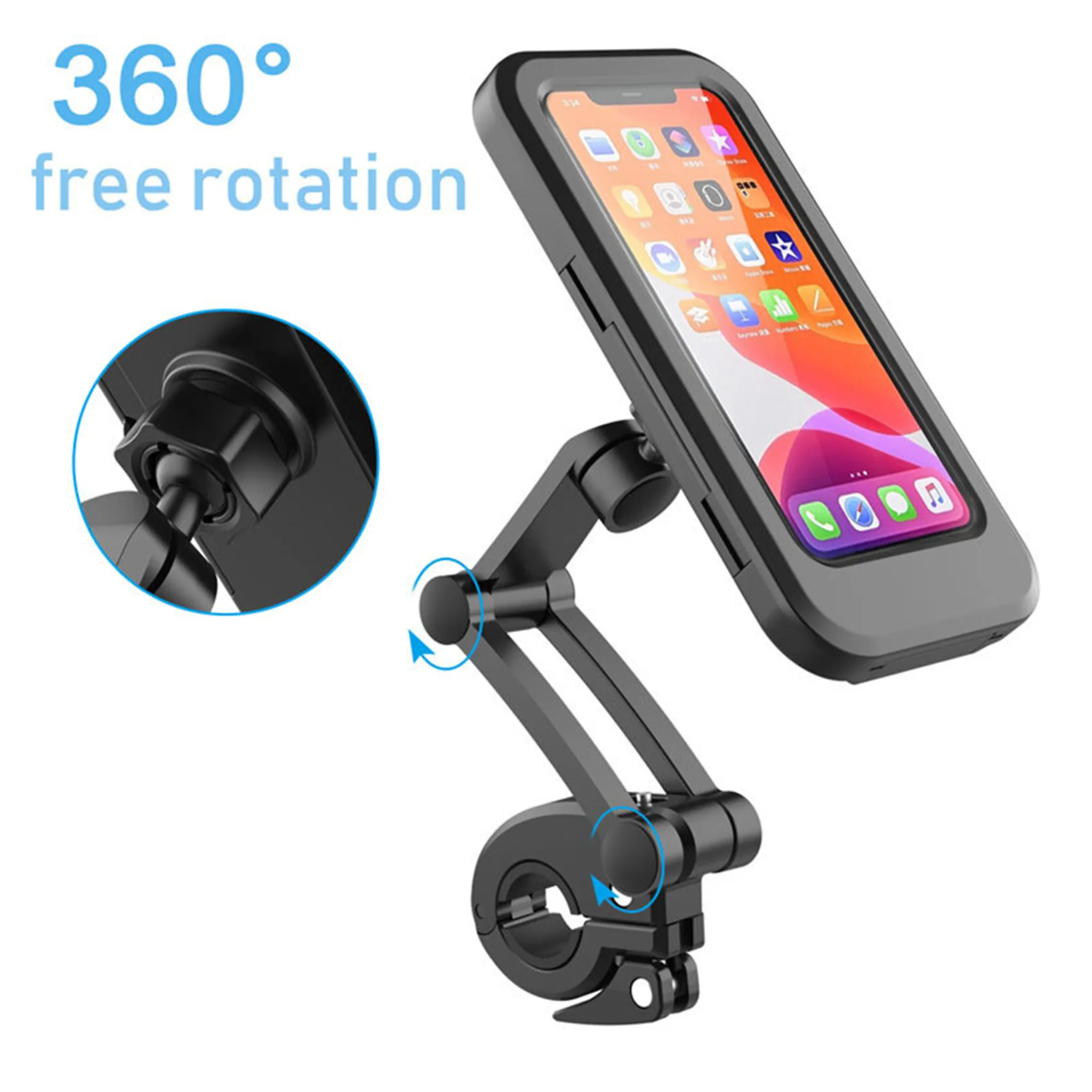 Handy Bis zu 6,6 Zoll Fahrrad Handyhalterung Wasserdicht Universal 360°Drehbar Motorrad-Halterungen mit Empfindlicher Touchscreen Handyhalter Fahrrad für iPhone XS Max/XR/Samsung Note 9/A9 Star 