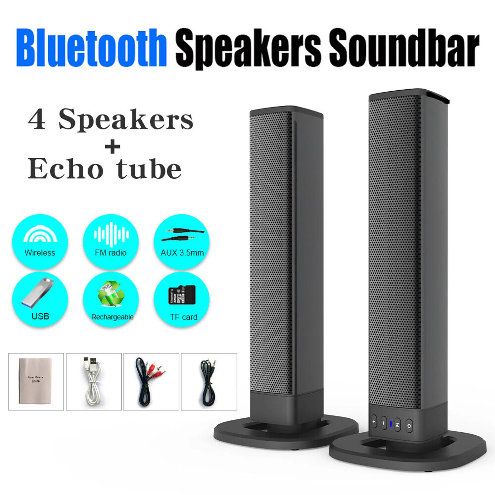 Bluetooth Soundbar TV Home Speaker System