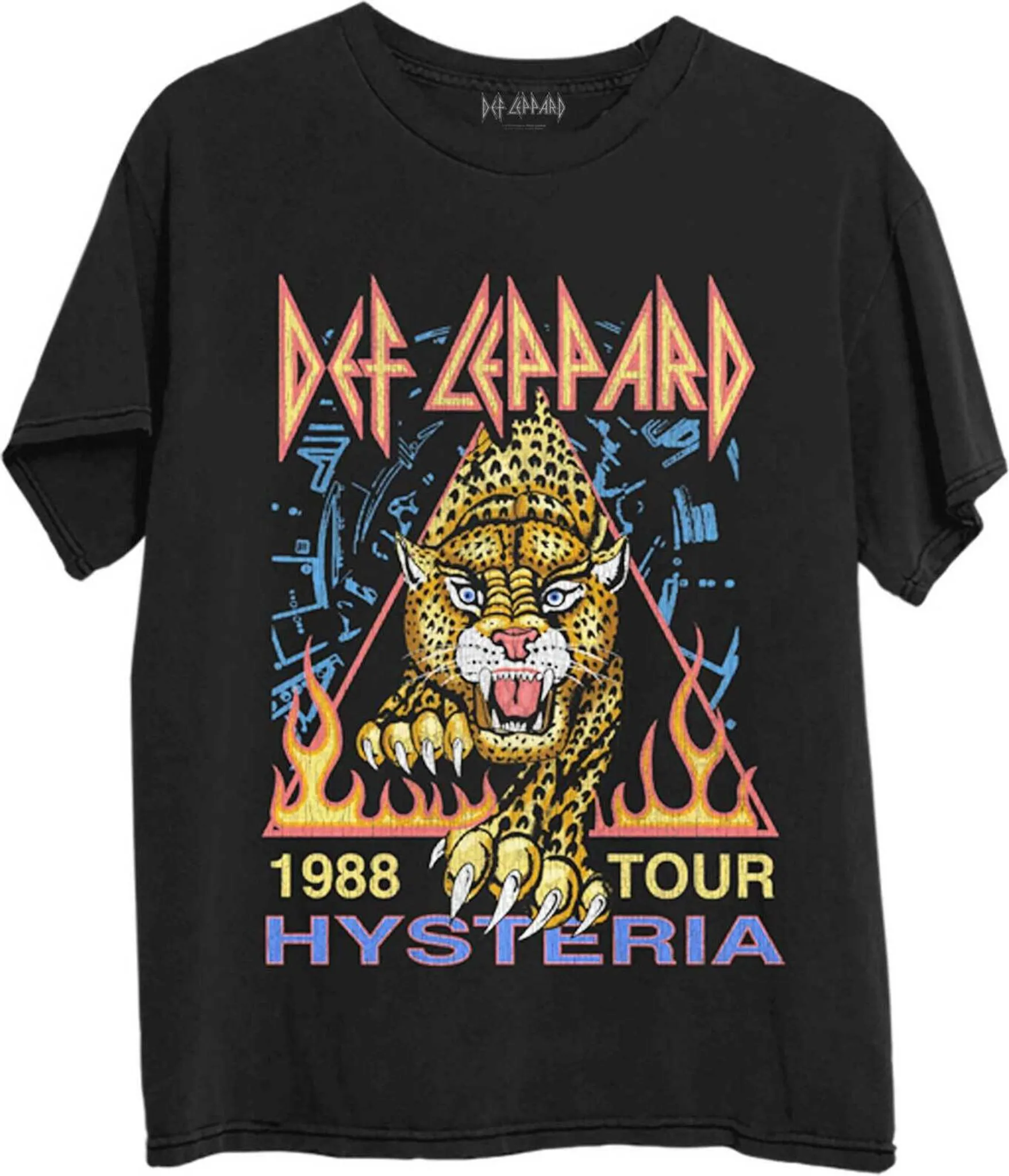T-shirt Def Leppard Tour 2023 Officiel - Logo Groupe - Noir - Coupe Unisexe - Coton Doux