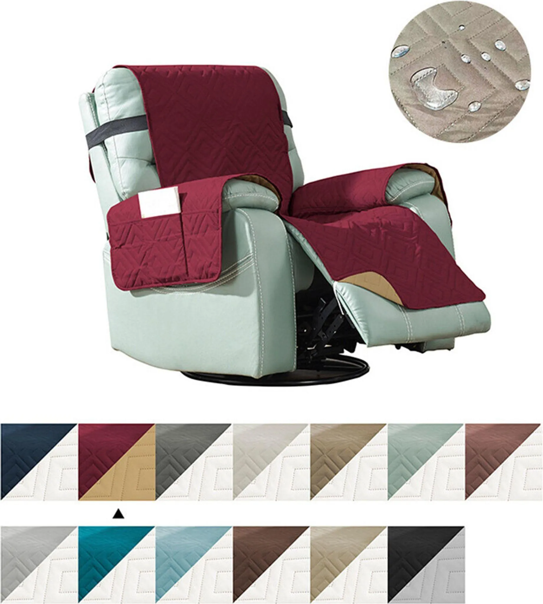 Produktbild von A.Monamour Sofabezug Sofaüberwurf Sesselschoner Sandstrand Blau