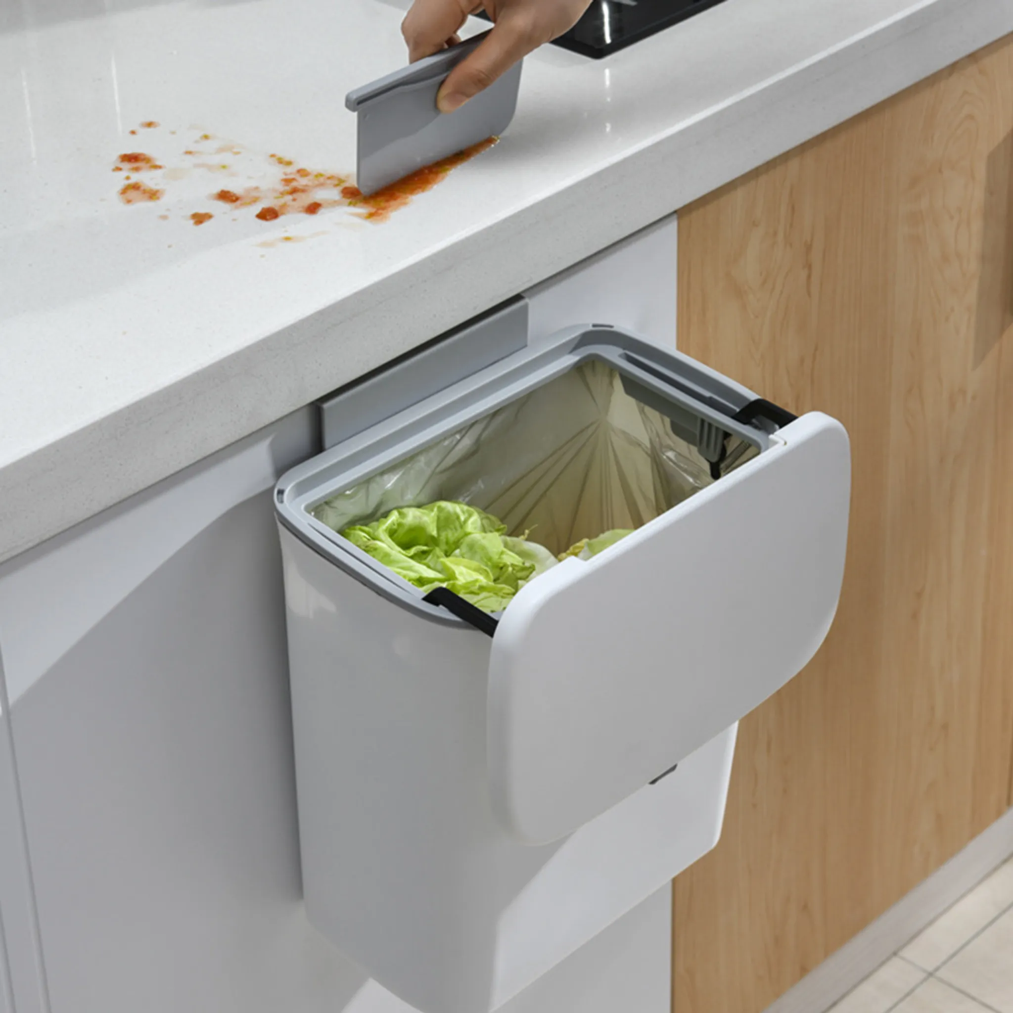 Küche Mülleimer Falten Hängende Lagerung Eimer Haushalt Schrank