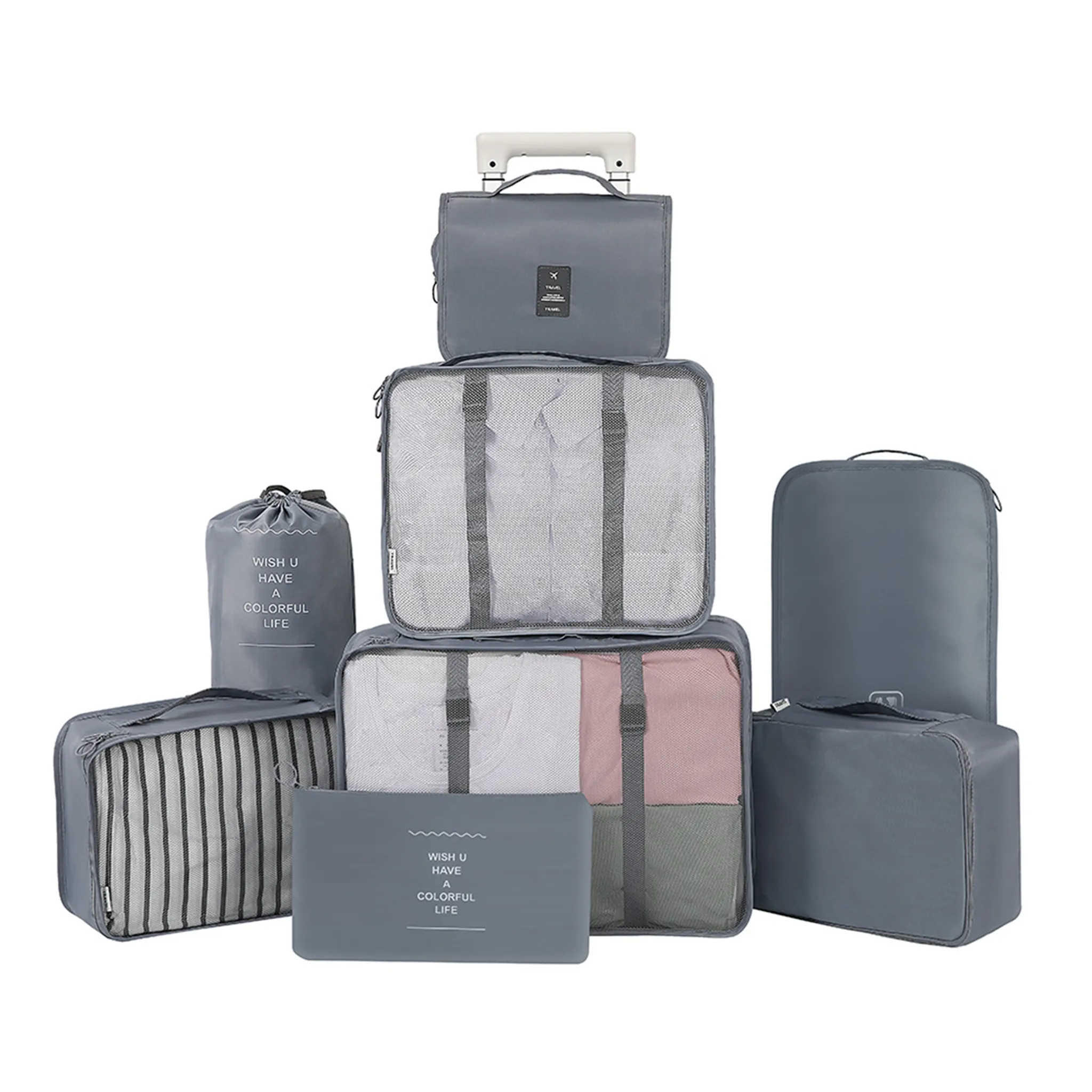 Koffer Organizer Set 8-Teilig, Tasche Packing Cubes für Kleidung,  Packwürfel Set, Reise Kleidertaschen für Kleidung Koffer, Packtaschen  Kosmetik Schuhbeutel, USB Kabel Tasche (Rosa) : : Fashion