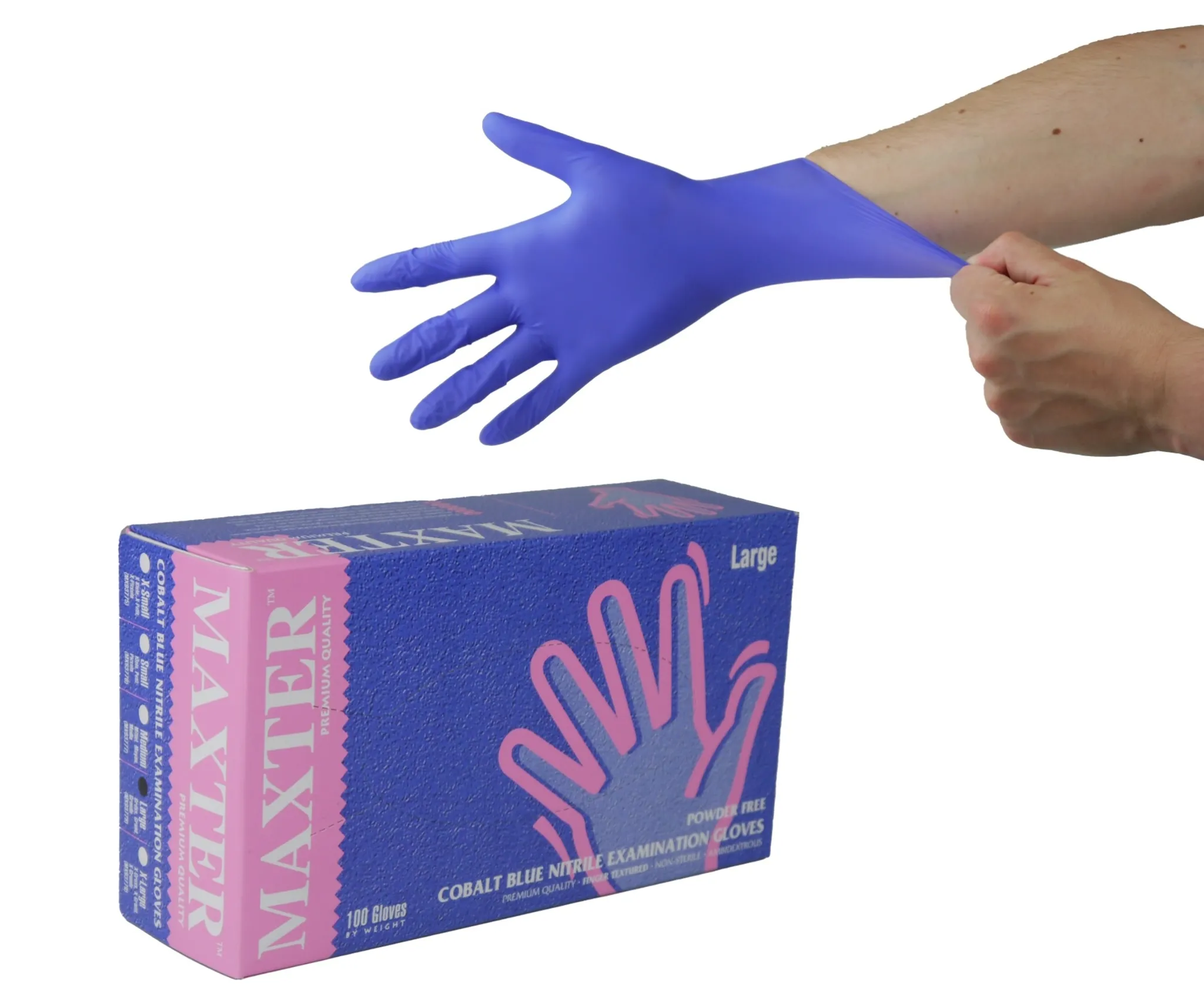 blaue Nitrilhandschuhe puderfrei Untersuchungs-Handschuhe Einmal-Handschuhe von ARNOMED Einweg-Handschuhe 100 Stück/Box ungepudert EN 374 Größe S EN 455 SMALL 