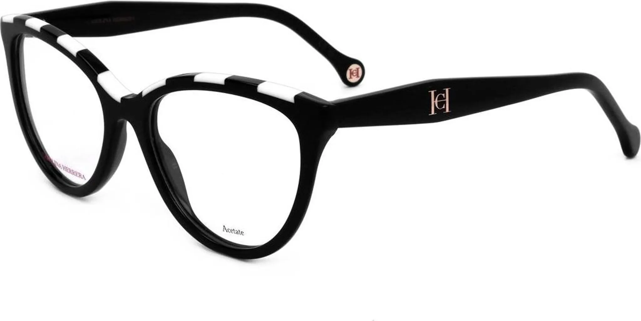 Produktbild von Carolina Herrera Damen Brillengestell Schwarz Schwarz Gloss 53