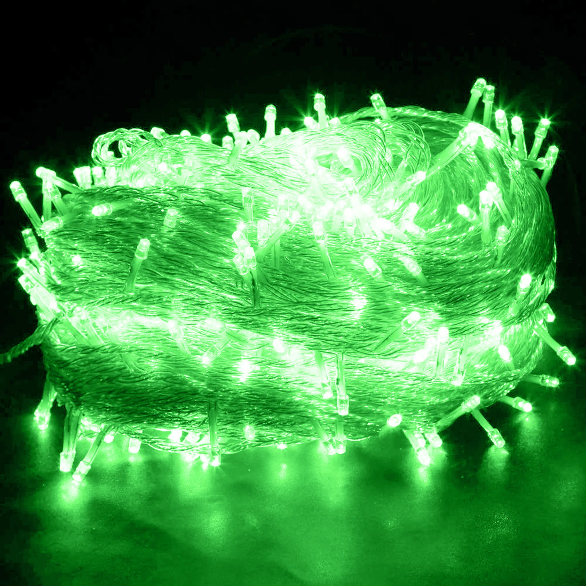 Grünes Lichterkette 20M mit 200 LEDs, Oranges Licht, Strombetrieben, für  Außen - Lichterkettenwelt