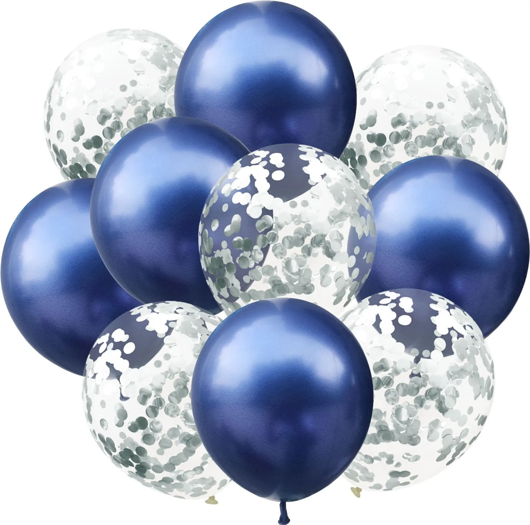 Oblique Unique 14-teiliges Ballonset Mit Konfetti & Folienballons – In Blau, Für Helium Geeignet