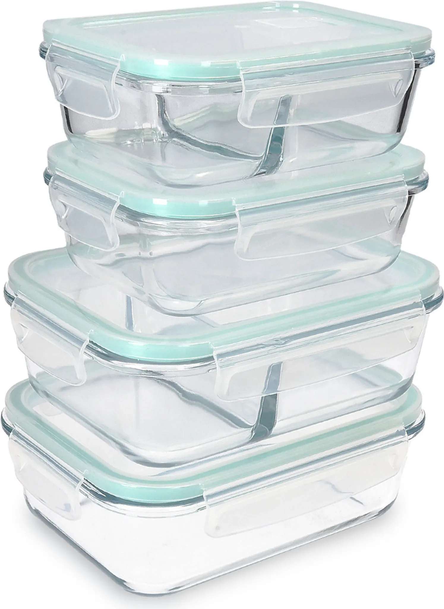 10er-Set Glas-Aufbewahrungsdosen – Luftdicht, Mikrowellengeeignet, Spülmaschinenfest, BPA-frei