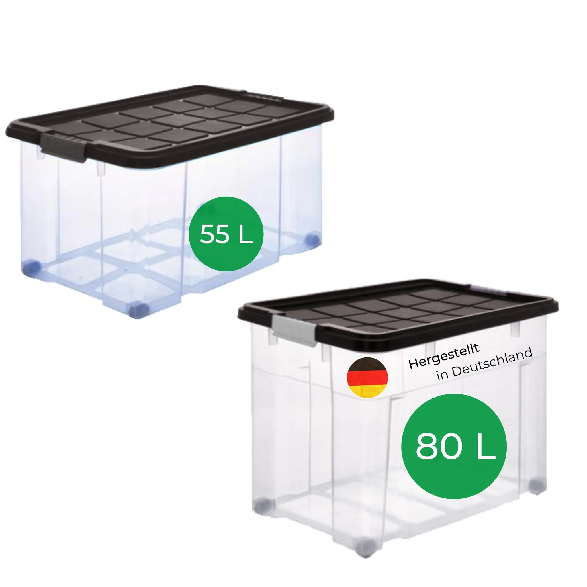 Novaliv Aufbewahrungsbox 27L - Transparente Nestbar-Plastikbox mit