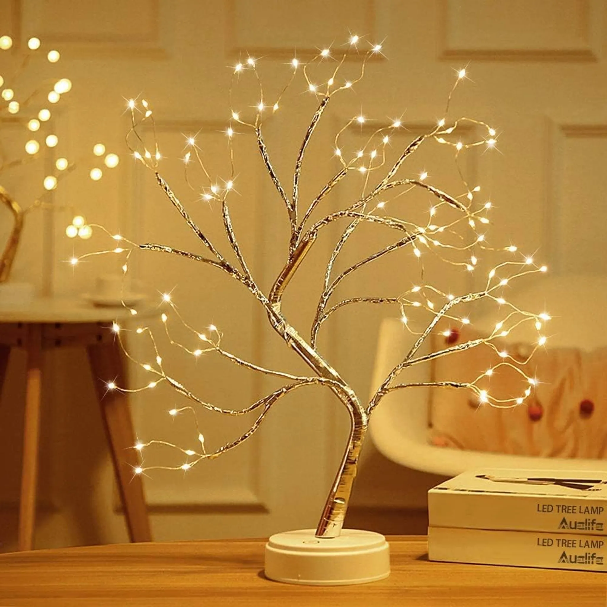 Haiaveng Leuchtzweig LED Baum Lichter Warmweiß USB Bonsai Baum Licht,  Dekobaum Belichtet Kleine Baumbeleuchtung Innen Deko 108 Lampenperlen