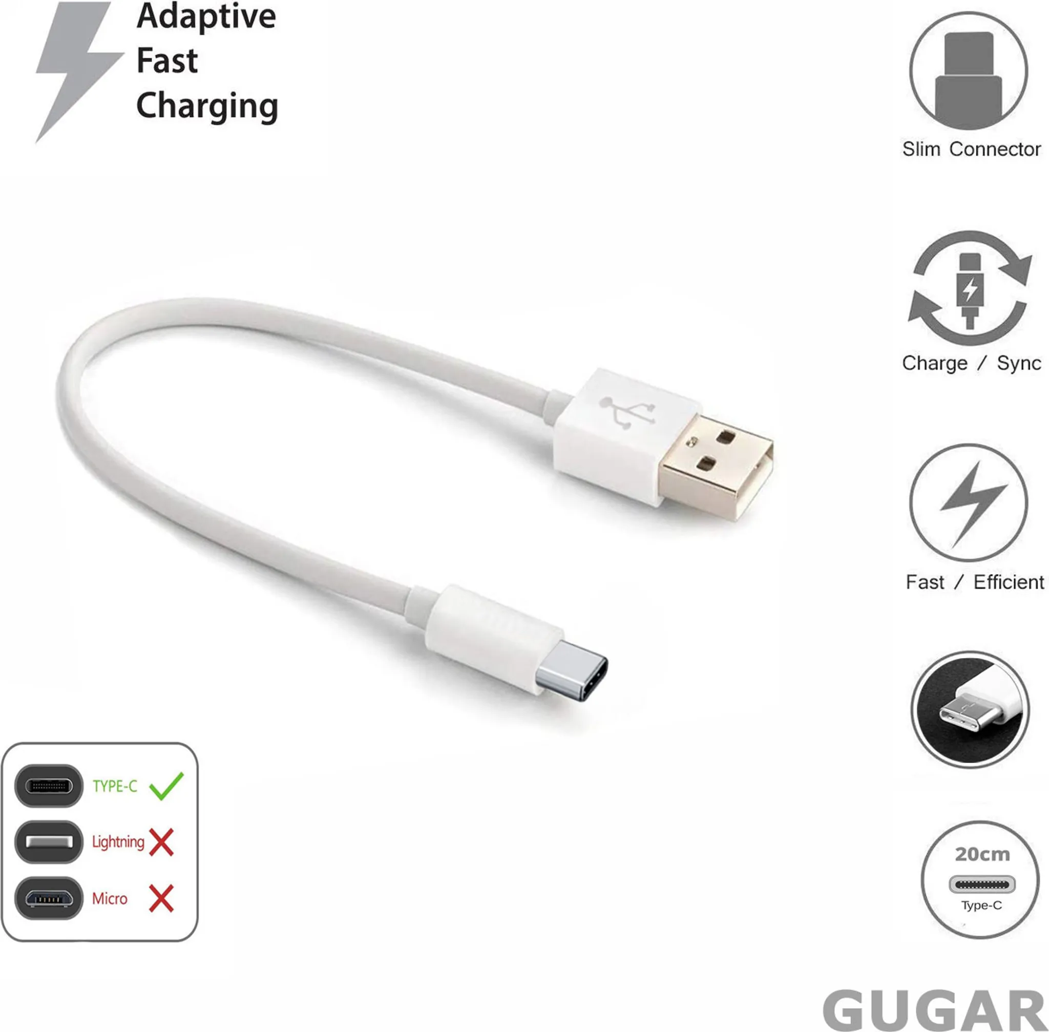 System-S Micro USB 3.0 Kabel – 10 Cm Kurz, Datenkabel & Ladekabel, USB A Auf Micro USB 3.0 (USB 3.0 Micro-B), Weiß
