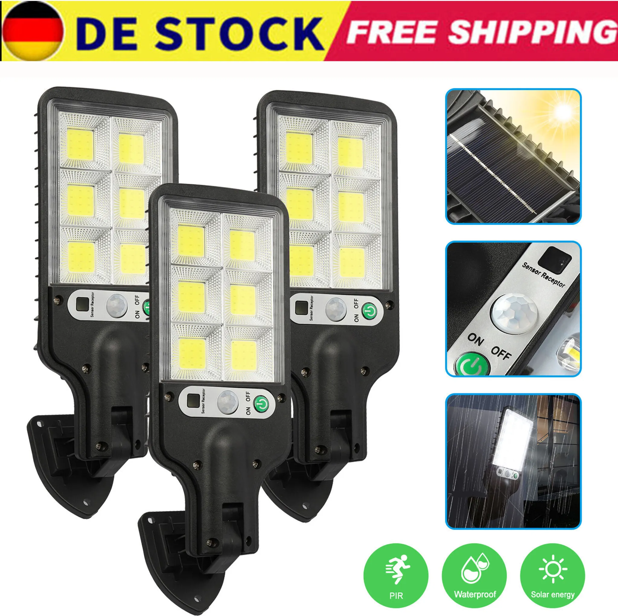 Solar-Landschaftsstrahler Set (2 Stück) – 19 LED, IP65 Wasserdicht, 3 Modi, Für Garten, Gehweg & Auffahrt