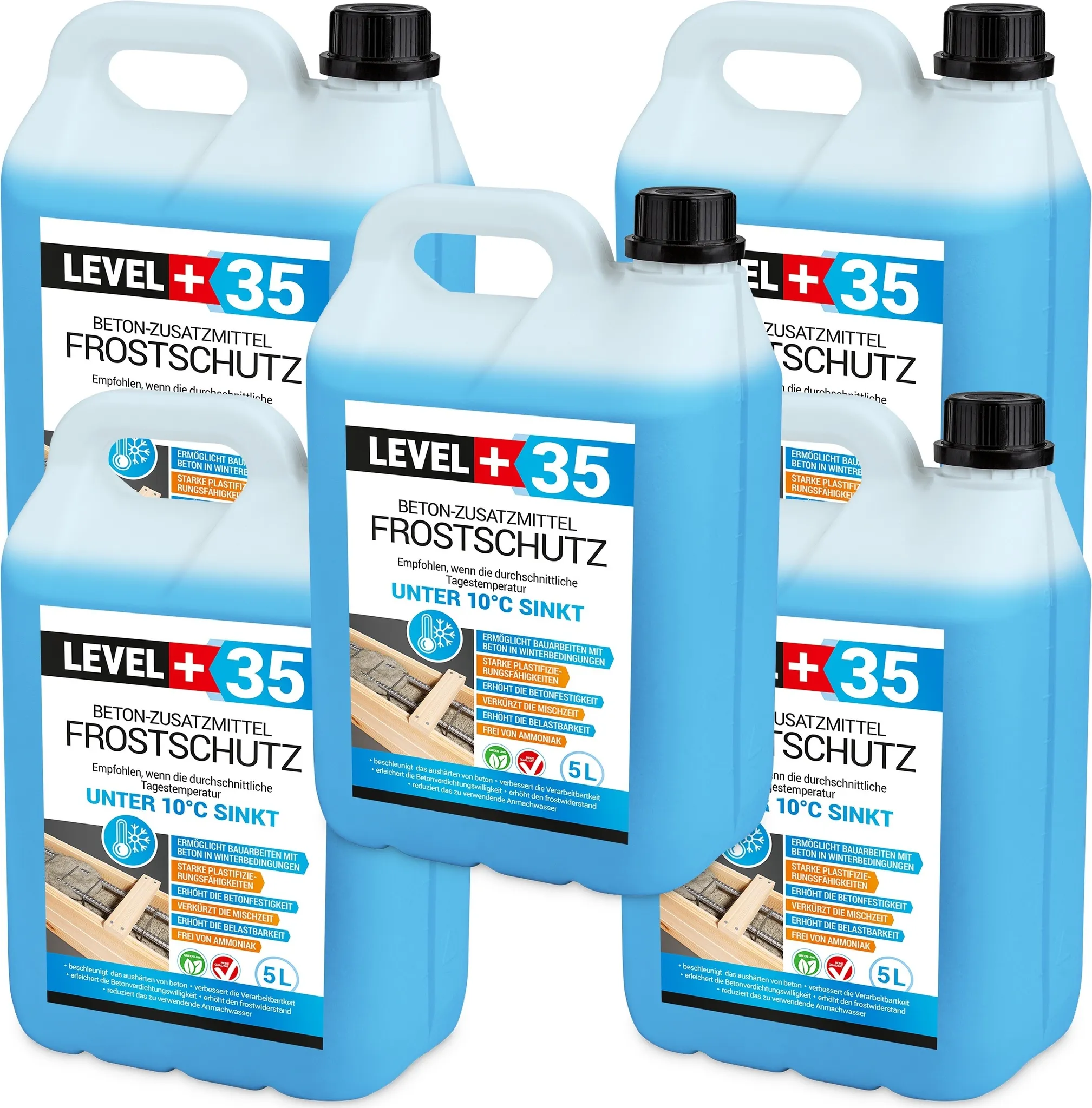 Produktbild von LEVEL+ Betonverflüssiger RM37 – 25L Plastifizierer Für Estrich, Bodenheizung Und Beton, Reduziert Schwinden