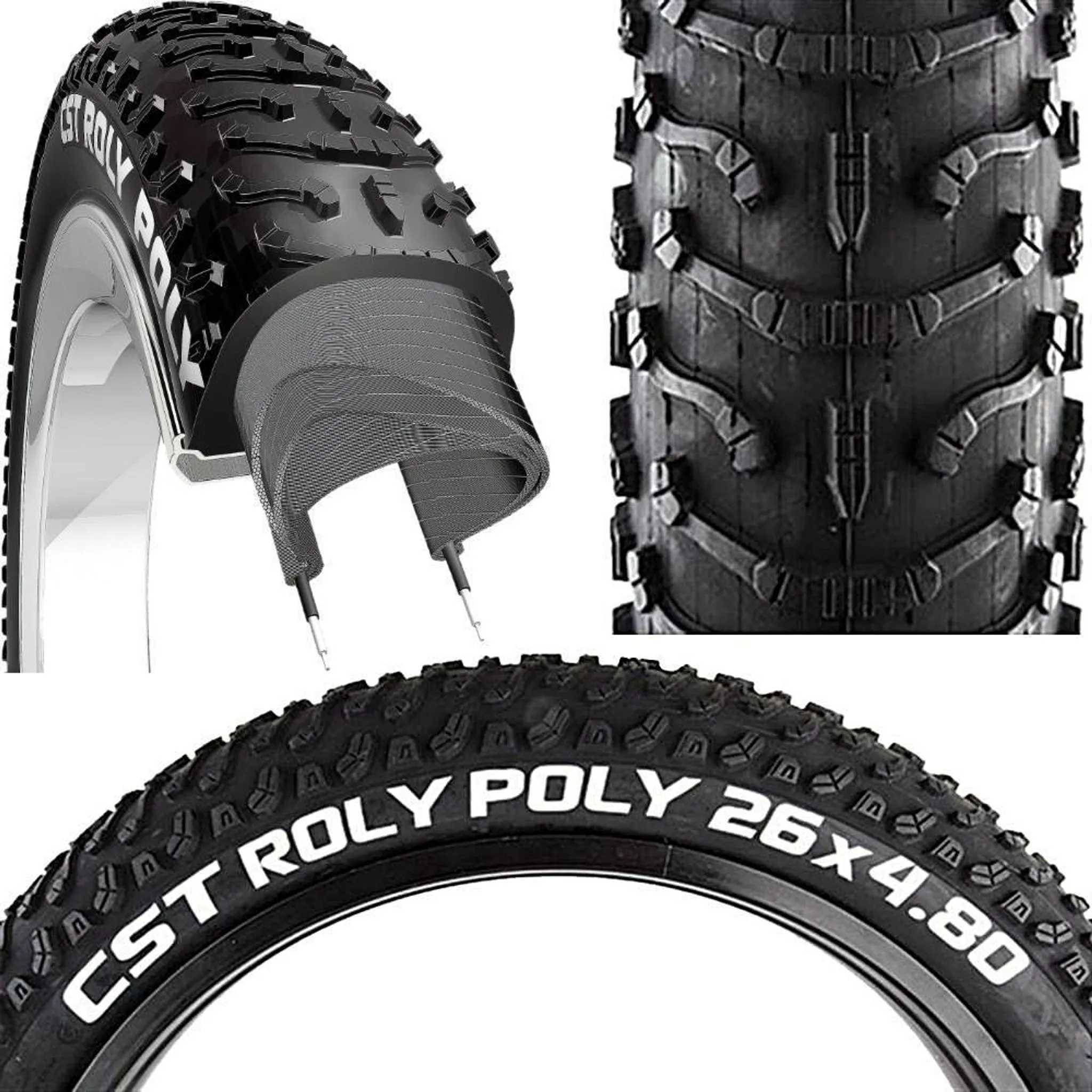 CST Fat Bike Reifen 20 X 4.00 – Für E-Bike & Elektrofahrrad, Schwarz Mit Weißer Schrift