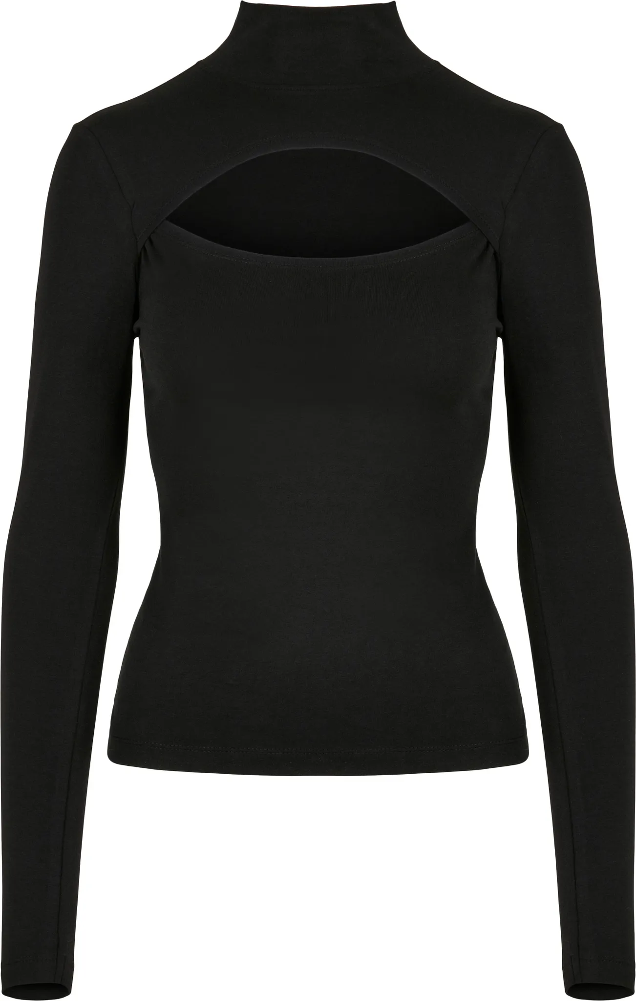 Urban Classics T-Shirt Donna A Manica Lunga Con Collo Alto - Rib Costinata Elasticizzata, Vestibilità Aderente