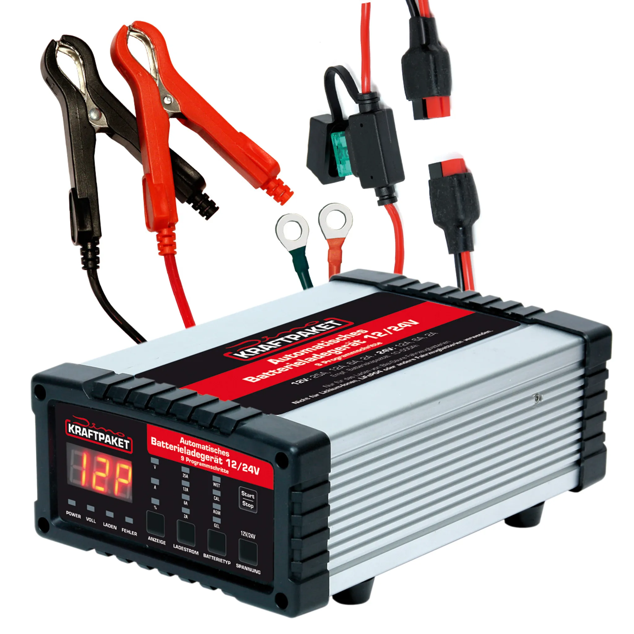 KFZ Batterietrainer Batterie Ladegerät 6 und 12 Volt Batterieladegerät  Batterielader | STABILO mehr als nur Baumarkt!