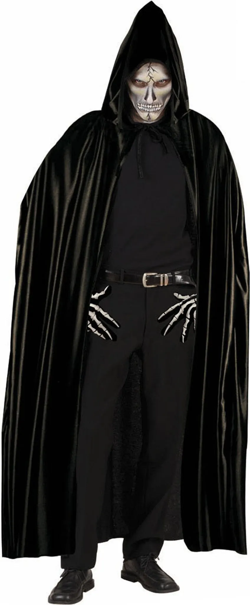 Halloween Vampir Kostüm,140cm Doppelt Umhang Mit Kapuze Erwachsene, Vampirzähne,Kunstblut,Rote Nägel,Tattoo-Aufkleber, Halloween Umhang Vampir Rot Schwarz Cape Mit Kaputze, Dracula Kostüm Beidseitig