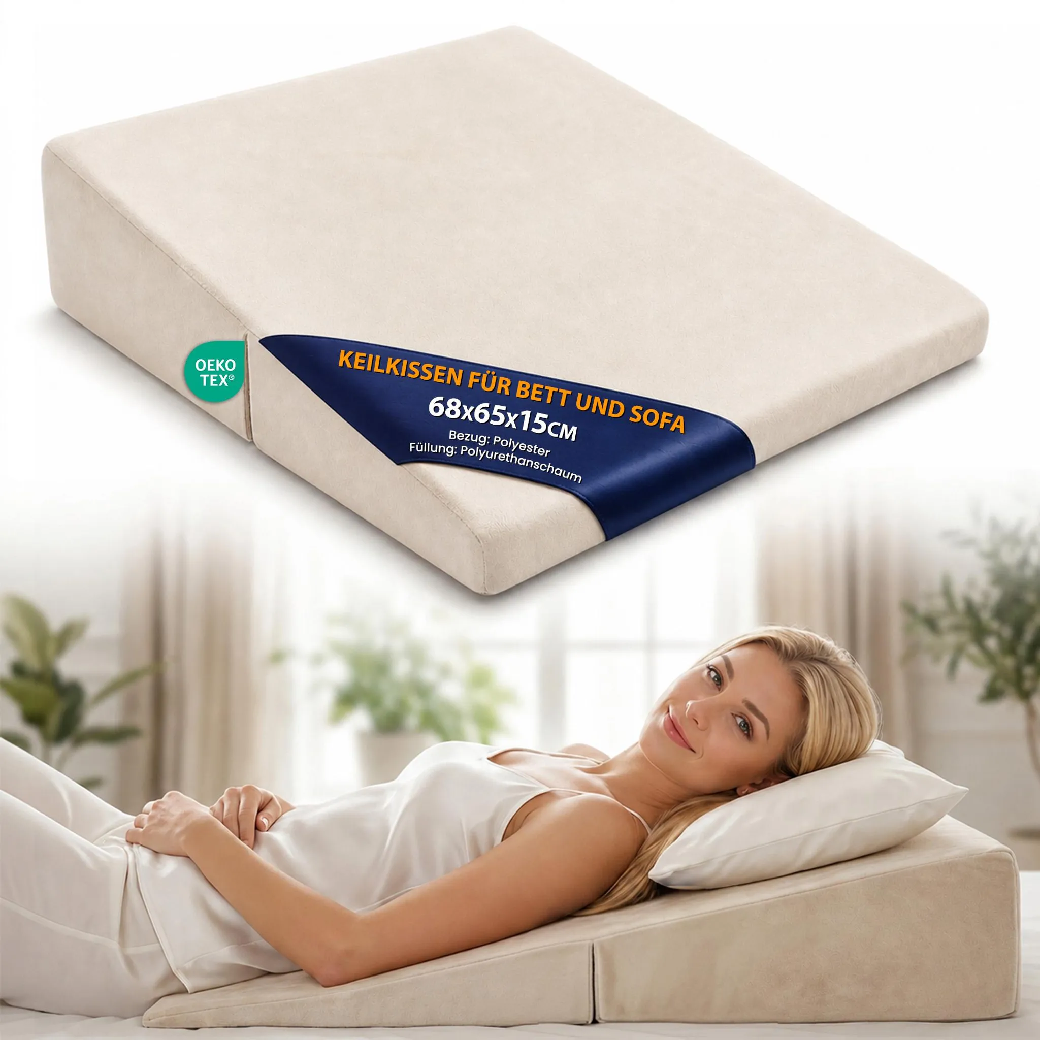 Keilkissen für Bett und Sofa – Matratzenkeil Bettkeil &